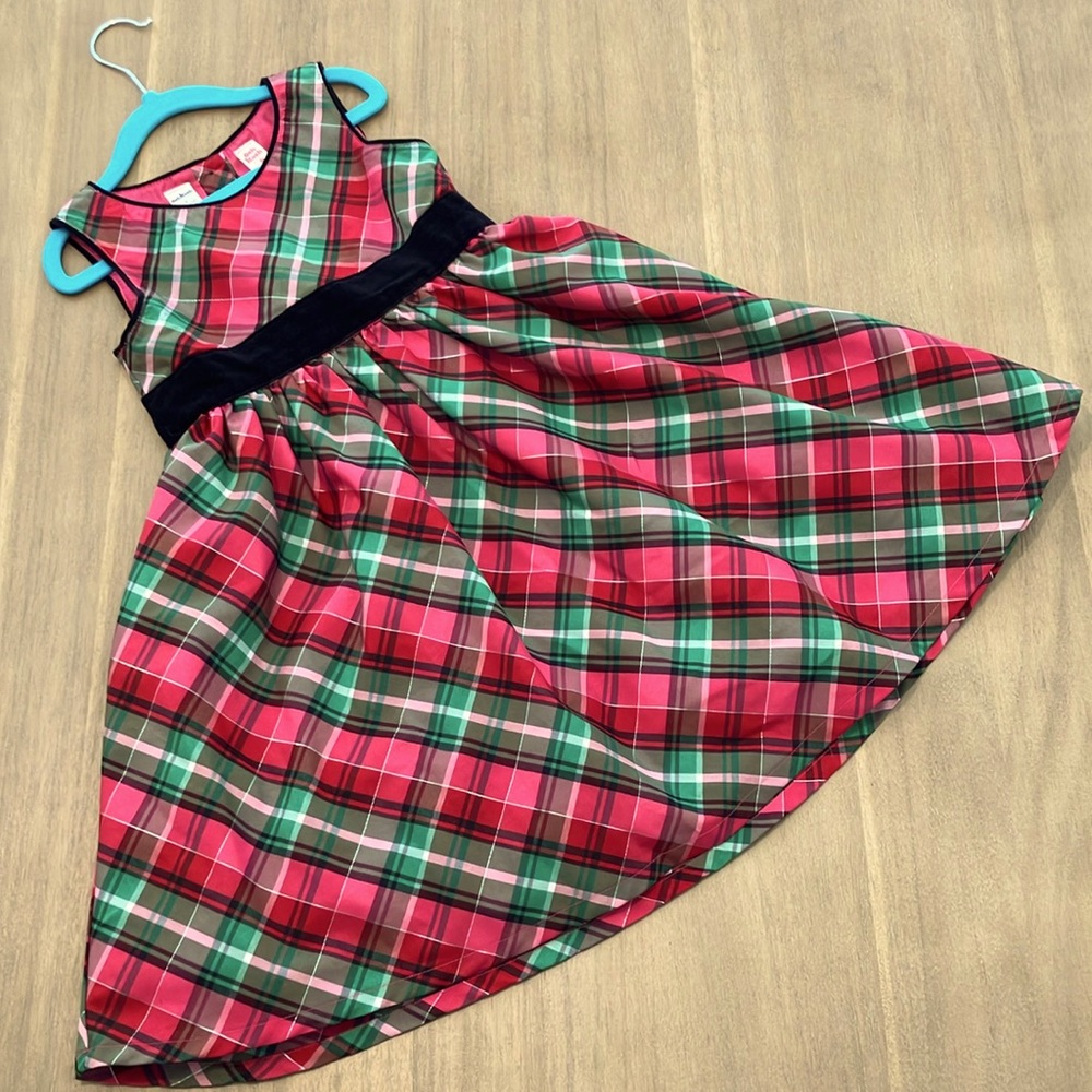 🎄 OshKosh Holiday Dress Girl size 6 in millennial pink, red and green. EUC